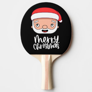 Santa Claus with Merry Christmas Text for Player Ping Pong Paddle