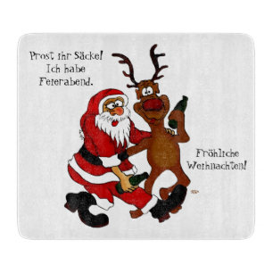Santa Claus with moose - frohes Fest Cutting Board