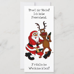 Santa Claus with moose - Happy Christmas