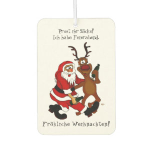 Santa Claus with moose - Happy Christmas Air Freshener