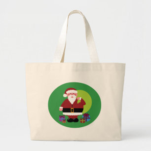 Santa Claus With Presents Large Tote Bag