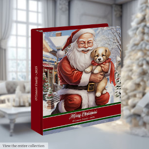 Santa Claus with Puppy Ring Binder Memory Book