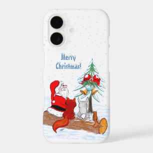 Santa Claus with Rabbit Fox and Squirrel