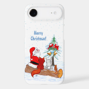 Santa Claus with Rabbit Fox and Squirrel