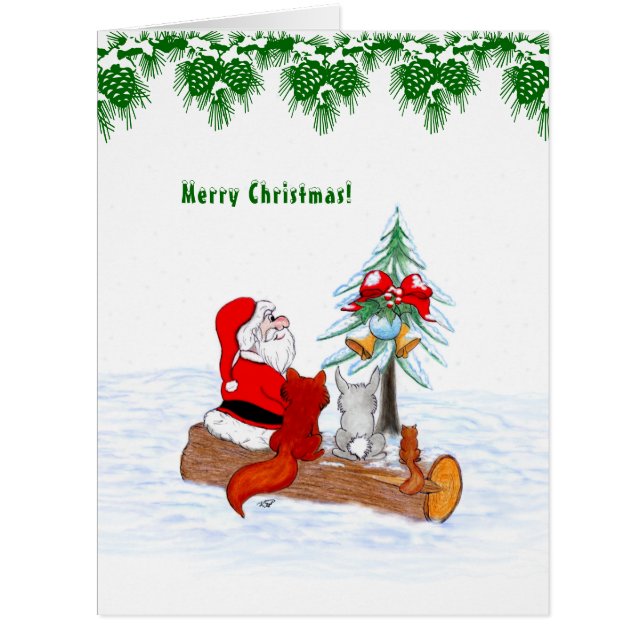 Santa Claus with Rabbit Fox and Squirrel (Front)