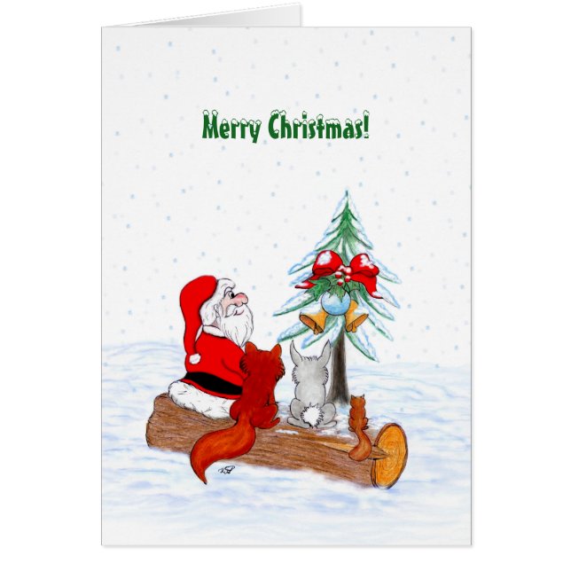 Santa Claus with Rabbit Fox and Squirrel (Front)