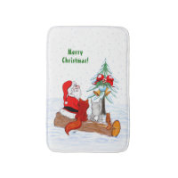 Santa Claus with Rabbit Fox and Squirrel