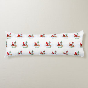 Santa Claus with Rabbit Fox and Squirrel Body Pillow