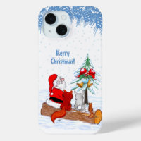 Santa Claus with Rabbit Fox and Squirrel