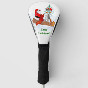 Santa Claus with Rabbit Fox and Squirrel Golf Head Cover