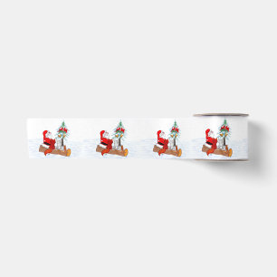 Santa Claus with Rabbit Fox and Squirrel Satin Ribbon