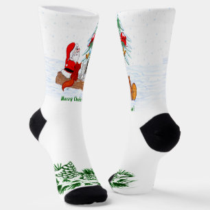 Santa Claus with Rabbit Fox and Squirrel Socks