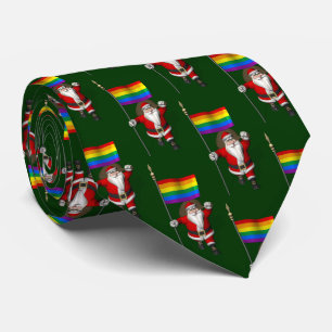 Santa Claus With Rainbow Flag Tie
