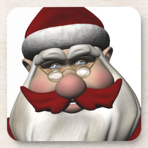 Santa Claus With Red Moustache Coaster