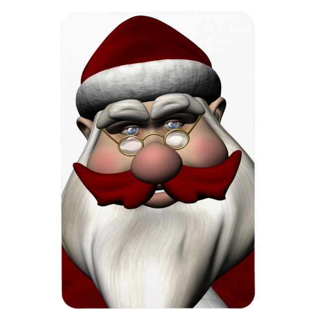 Santa Claus With Red Moustache Magnet (Vertical)