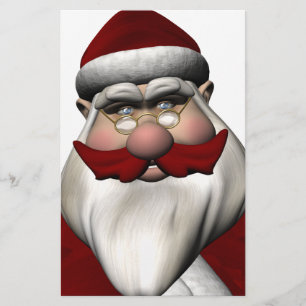 Santa Claus With Red Moustache Stationery