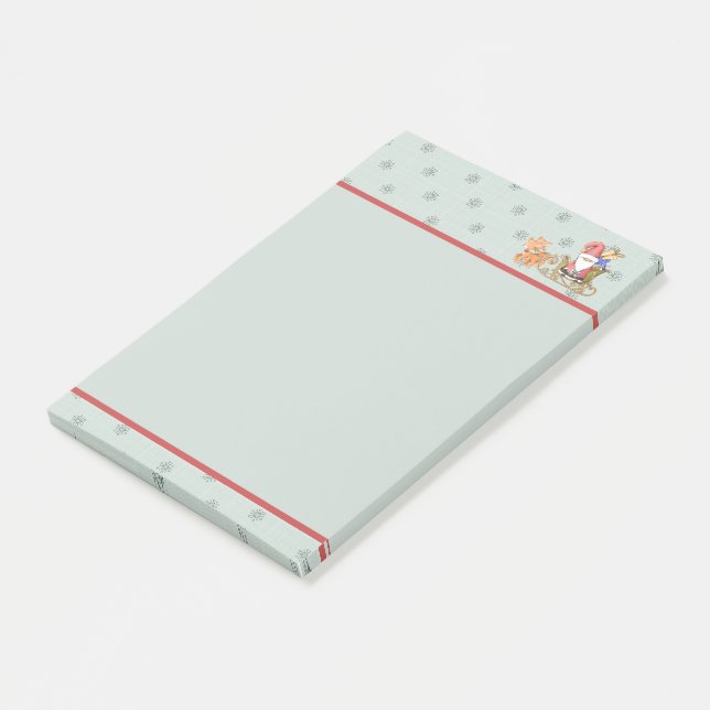 Santa Claus with Reindeer and Holiday Sleigh  Post-it Notes (Angled)