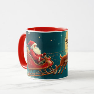Santa Claus with Reindeer Mug