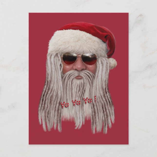 Santa Claus with shades & dreads Holiday Postcard (Front)