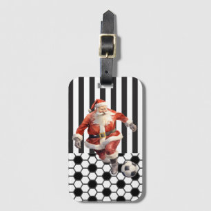 Santa Claus with Soccer themed Luggage Tag