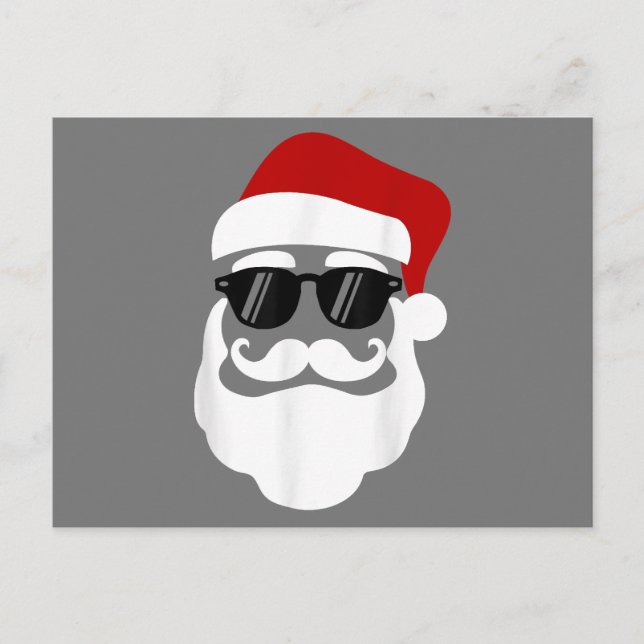 Santa Claus with Sunglasses Funny Christmas Design Postcard (Front)