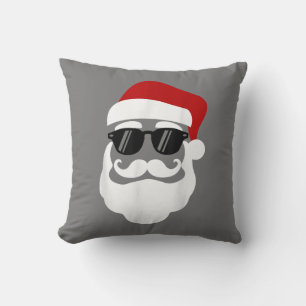 Santa Claus with Sunglasses Funny Christmas Design Throw Pillow