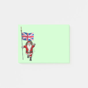 Santa Claus With Union Flag Of The UK Post-it Notes