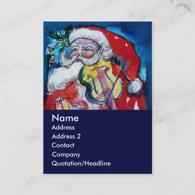 SANTA  CLAUS WITH VIOLIN BUSINESS CARD (Front)