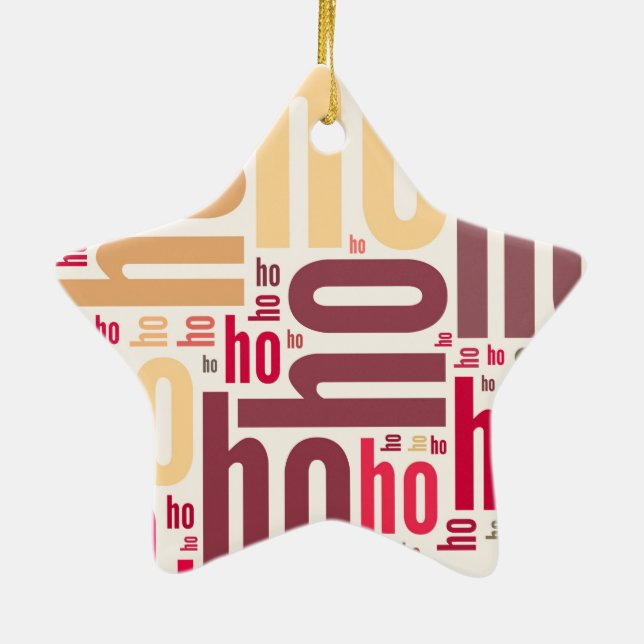 Santa Claus wordcloud Ho Ho Ho Ceramic Ornament (Back)