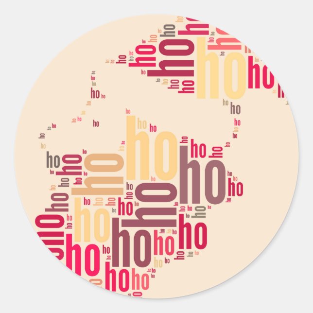 Santa Claus wordcloud Ho Ho Ho Classic Round Sticker (Front)