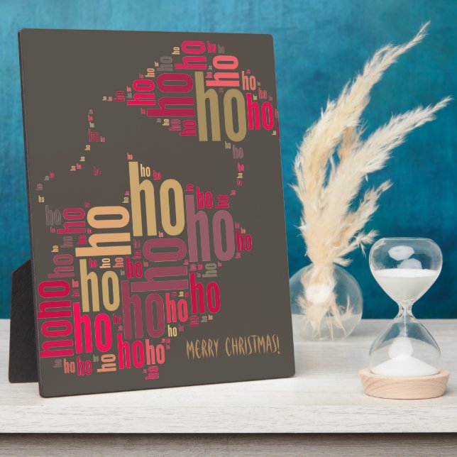 Santa Claus wordcloud Ho Ho Ho Plaque (Side)