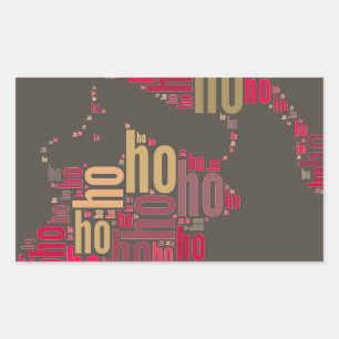 Santa Claus wordcloud Ho Ho Ho Sticker