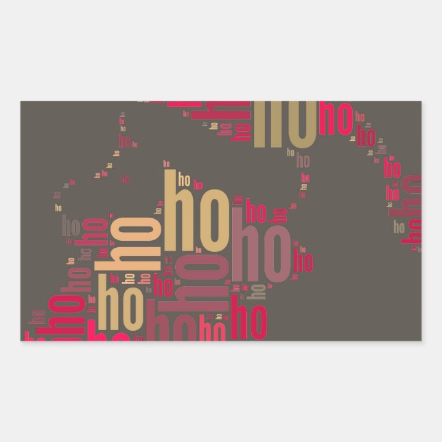 Santa Claus wordcloud Ho Ho Ho Sticker (Front)
