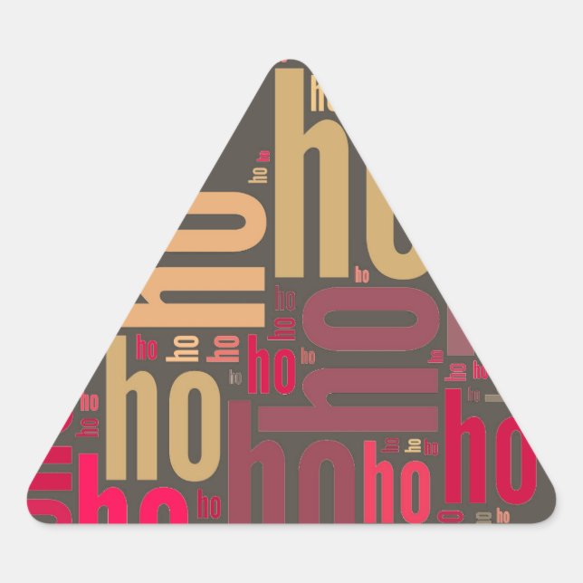 Santa Claus wordcloud Ho Ho Ho Triangle Sticker (Front)