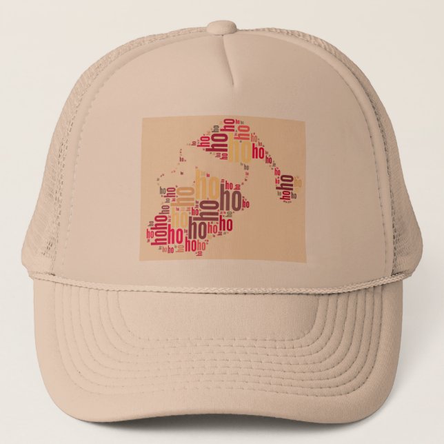 Santa Claus wordcloud Ho Ho Ho Trucker Hat (Front)