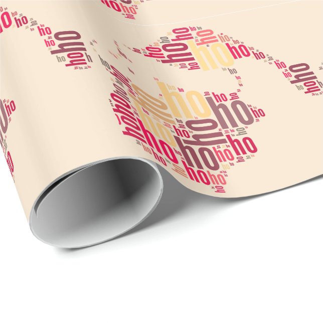 Santa Claus wordcloud Ho Ho Ho Wrapping Paper (Roll Corner)