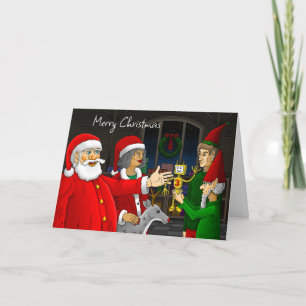 Santa Claus Workshop Christmas Card