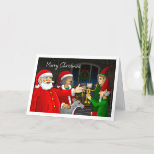 Santa Claus Workshop Christmas Card