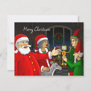 Santa Claus Workshop Christmas Card