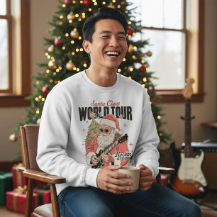Santa Claus World Tour Cool Christmas Music Guitar Sweatshirt