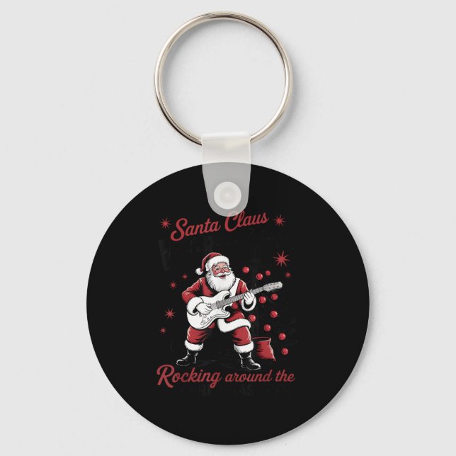 Santa Claus World Tour Rocking Around The Christma Keychain (Front)