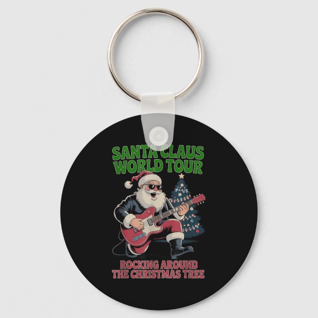Santa Claus World Tour Rocking Around The Christma Keychain (Front)