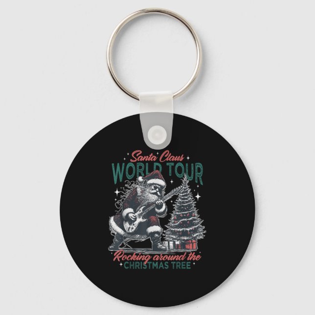Santa Claus World Tour Rocking Around The Christma Keychain (Front)