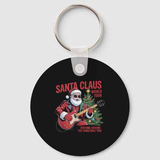 Santa Claus World Tour Rocking Around The Christma Keychain (Front)