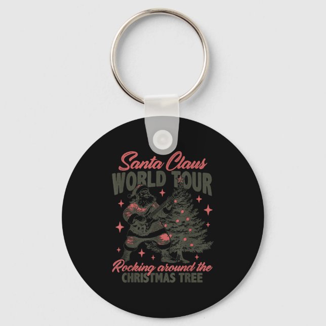 Santa Claus World Tour Rocking Around The Christma Keychain (Front)