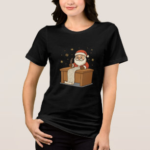 Santa Claus Writing Naughty or Nice List – Cozy Tri-Blend Shirt