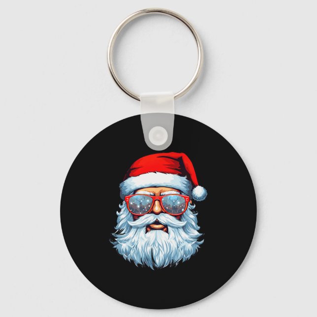 Santa Claus Xmas Merry Christmas Navidad Winter Ho Keychain (Front)