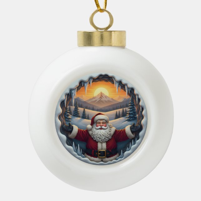 Santa Claus Xmas Ornament 2025 – Winter Scene 1 (Front)