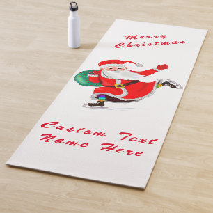 Santa Claus Yoga Mat with Custom Text Name
