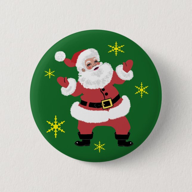 Santa Clause 2 Inch Round Button (Front)